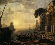 Claude Lorrain Morning in the Harbor oil painting on canvas